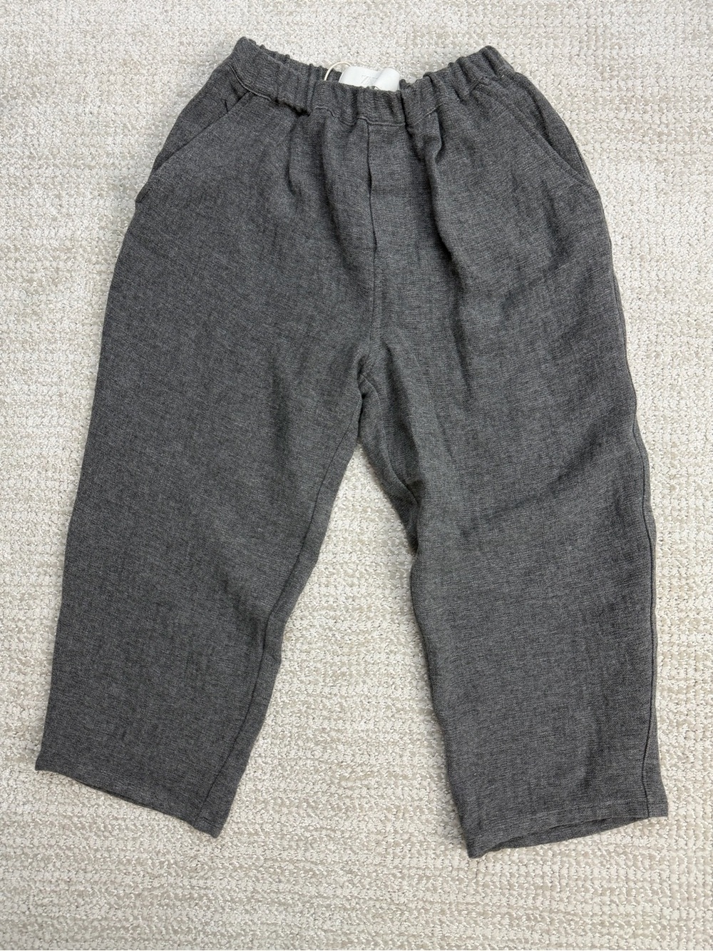 Zara Toddler Boys Wool Blend Barrel Pants Sz4 Charcoal Gray Tapered Cozy